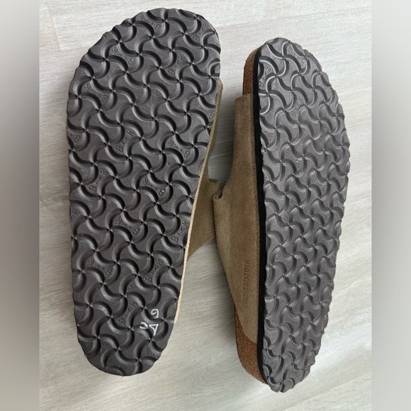 Birkenstock Arizona Suede Taupe Unisex Adjustable Strap Cork Footbed Sandals 43 - Picture 6 of 8